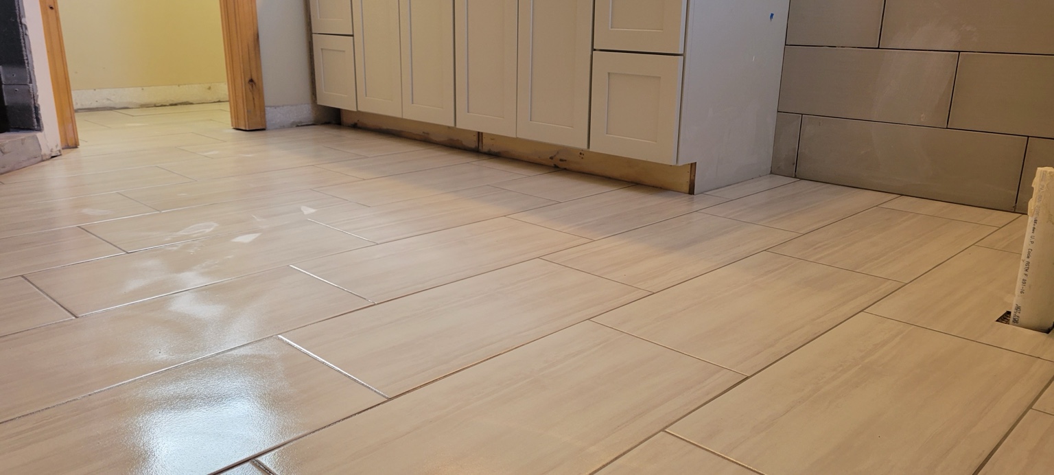 Tile flooring installation