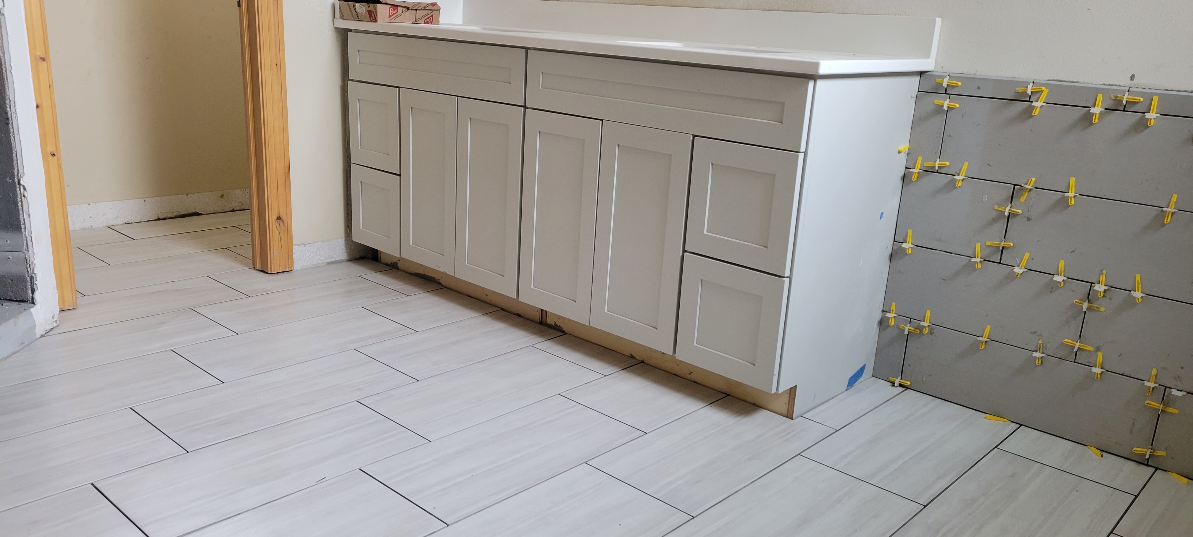Tile flooring installation